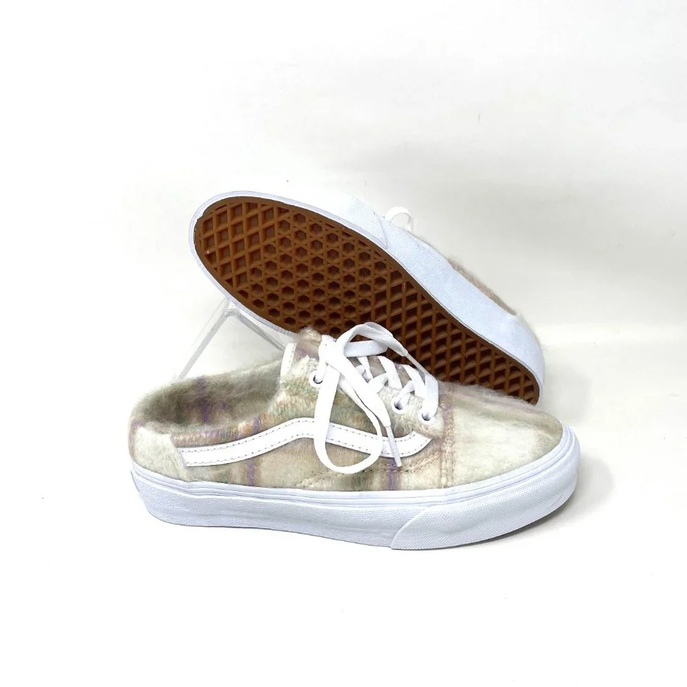 VANS Old Skool Mule Sneakers Soft Plaid Low Top Canvas Women's VN0A4P3Y98A